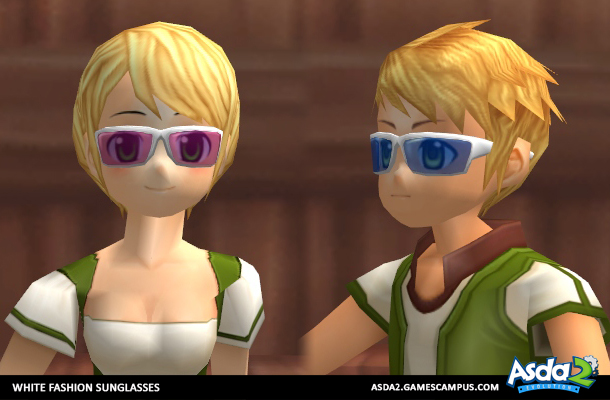 Best Anime MMORPG - Asda 2 - White Fashion Sunglasses