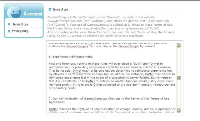 Updated TOS, as of a couple months ago...
