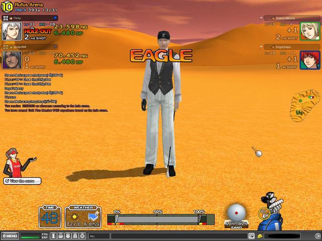 Eagle from 128 yard.. from sand -