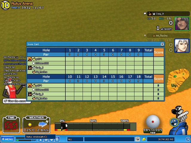 golf74  a TP quitter in first hole and USING BAD LANGUAGE