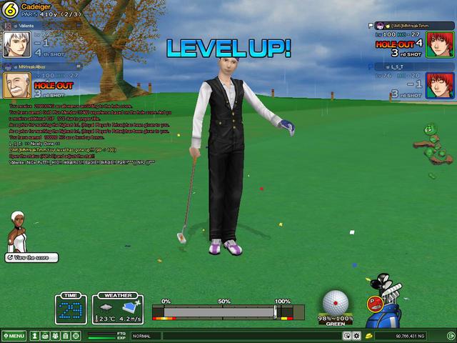 Made 27 yrd eagle to get BOTH of my chars to lvl 100 on same hole