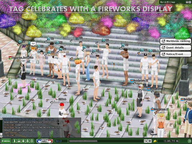 Tag celebrates with a fireworks display