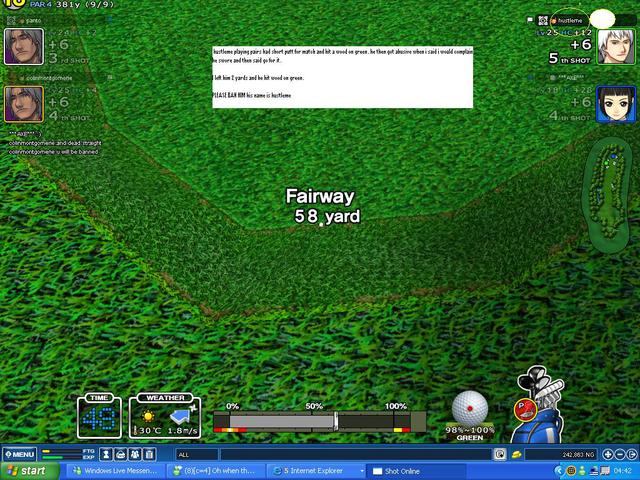 hustleme abusive and hit FULL 3 wood on green for short put