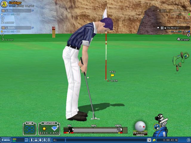 There is a Dead Zone in the green on hole 3 of Cadeiger