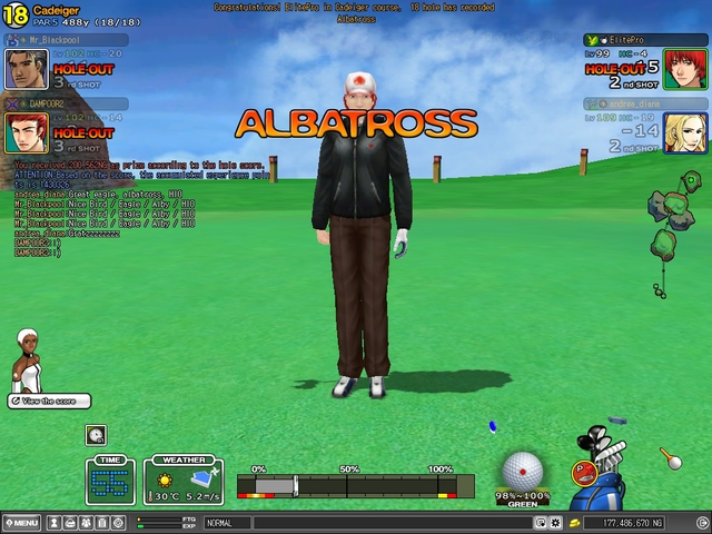 1.3 yards off HIO par5 18th hole cads! -- Albatross!