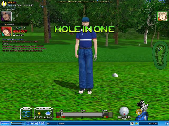 The ball went in the hole!