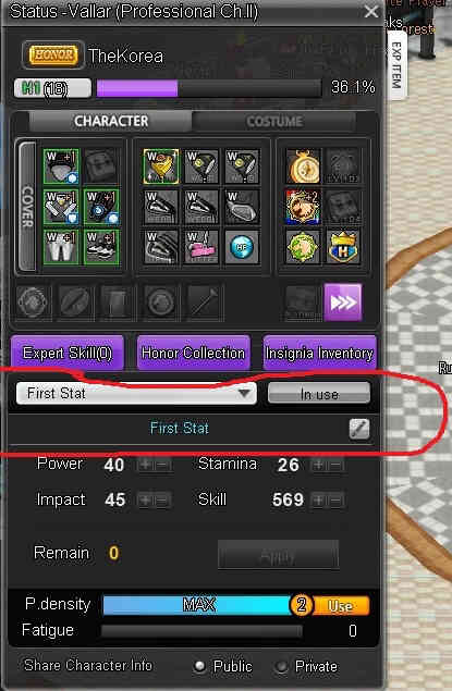 How do I reset or revert the stats marked with a red circle to default??